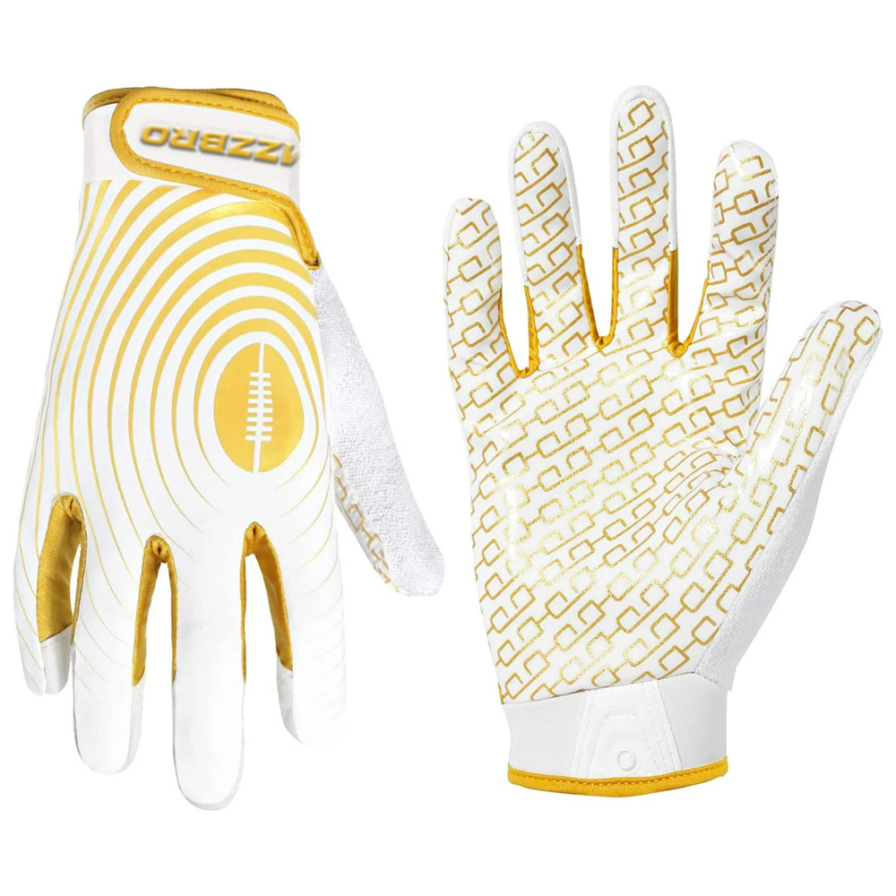 White and Gold Stretch Fit American Gloves